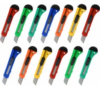 Нож канцелярский Staff 18 мм КОМПЛЕКТ 10 шт + 3 шт, фиксатор, EVERYDAY 238771