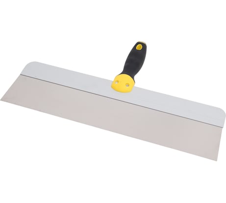 Фасадный нержавеющий шпатель FIT Профи, прорезиненная ручка с металлическим бойком 450 мм 06447