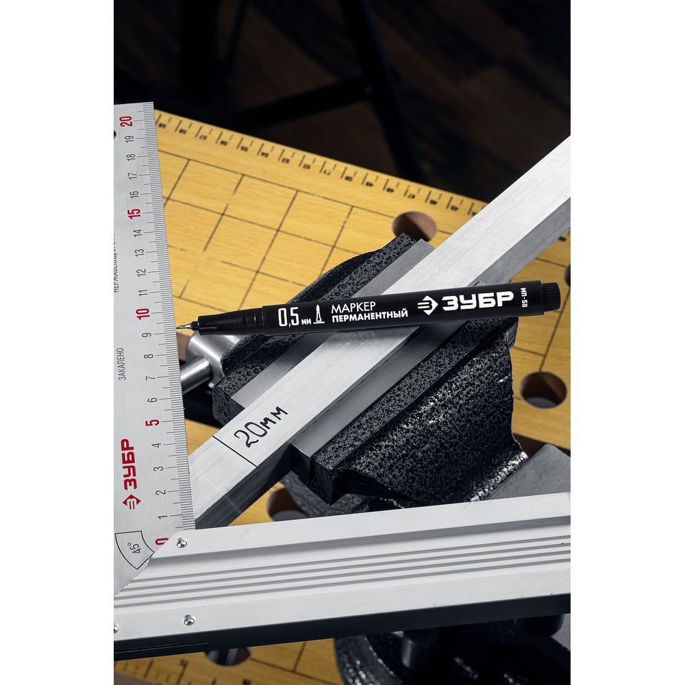 Перманентный маркер ЗУБР МП-50 черный, 0.5 мм экстра тонкий 06321-2 ...
