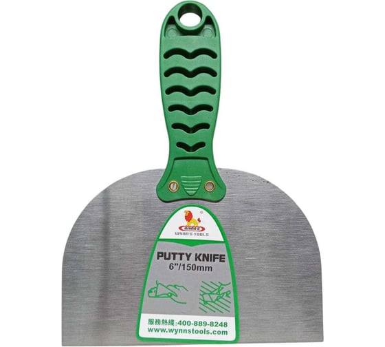 Шпатель стальной WYNNS Tools 150 мм, с пластмасовой ручкой, 6" W0625H 00000028410 1