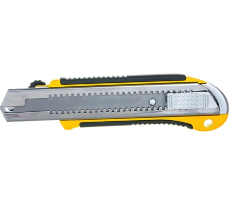 Нож ULTIMA 25 мм, выдвижное лезвие, усиленный, металл, обрезиненная ручка 119030