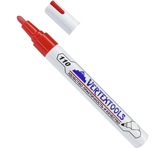 Строительный маркер-краска vertextools красный 12 шт 0020-03 1