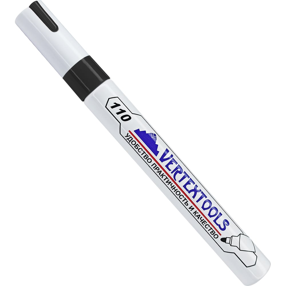 Строительныймаркер-краскаvertextoolsчерный12шт0020-02