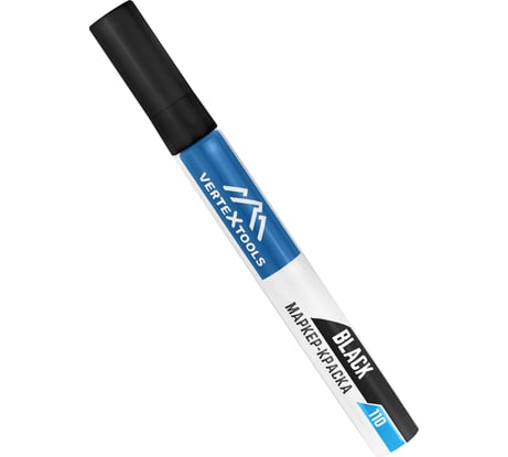 Строительный маркер-краска vertextools черный 12 шт 0020-02