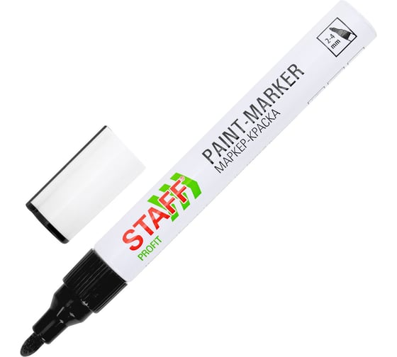 Маркер-краска лаковый Staff paint marker, 2-4 мм, черный, НИТРО-ОСНОВА, PROFIT, 12 шт 152578