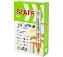 Маркер-краска лаковый Staff paint marker, 2-4 мм, золотистый, НИТРО-ОСНОВА, PROFIT, 12 шт 152579