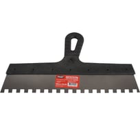 Шпатель фасадный зубчатый Кедр нержавеющая сталь, пластиковая ручка, 350 мм, зуб 10x10 мм 277008