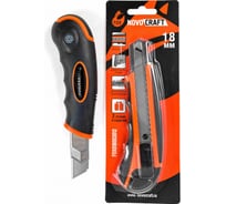 Нож Novocraft FOX-кастет, резиновый корпус, 3 лезвия, 18 мм, блистер FOX018003012