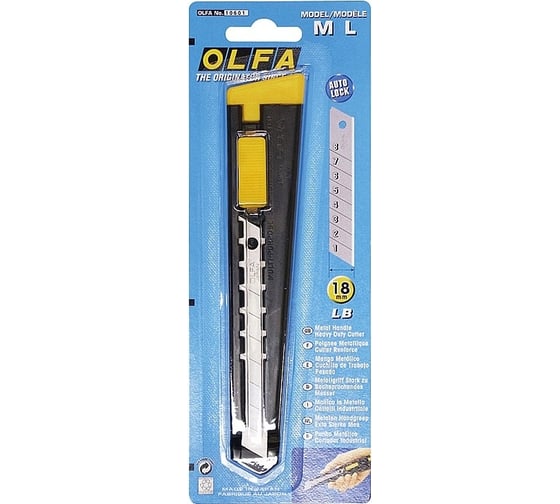 Металлический нож OLFA с выдвижным лезвием 18 мм OL-ML