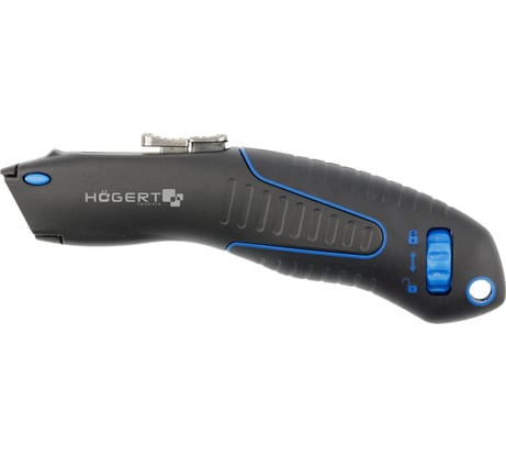 Нож с трапециевидным лезвием HOEGERT TECHNIK алюминий, SK4 черный стальное лезвие HT4C625