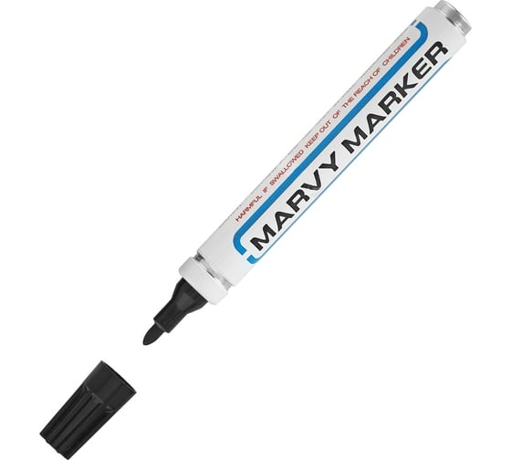 Перманентный маркер MARVY UCHIDA с круглым наконечником в металлическом корпусе 1.5-3 мм, черный MAR400/1 1