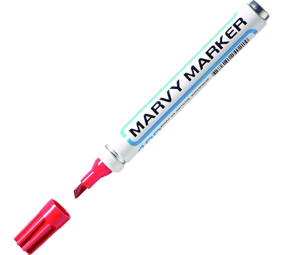 Перманентный маркер MARVY UCHIDA со скошенным наконечником, 1-5 мм, красный MAR411/2