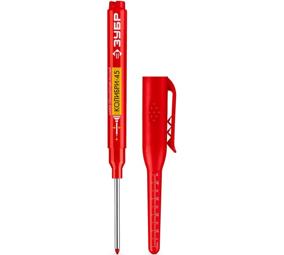 Перманентный маркер для отверстий ЗУБР 3 мм Колибри-45 красный, наконечник L 45 мм 06339-3 1