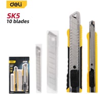 Набор ножей 9мм и 18мм с запасными лезвиями DELI DL0918-2, 10 запасных лезвий, сталь SK5 212845