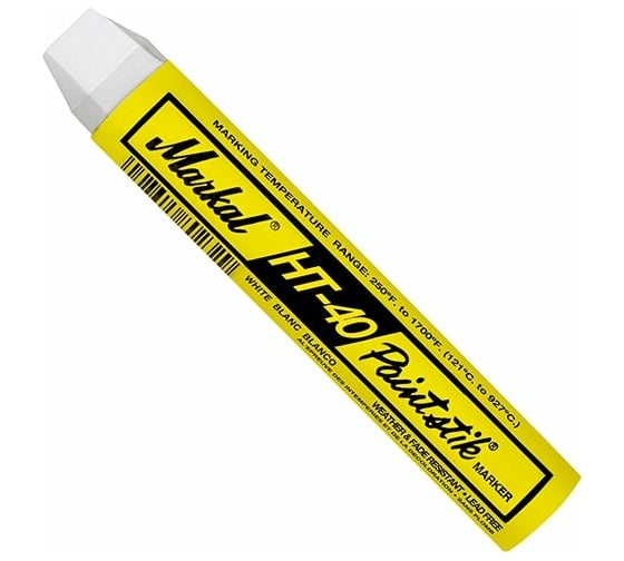 Маркер-карандаш Markal HEAT STIK HT-40 KING SIZE термостойкий от +177ºC до 927ºC белый 81610 1