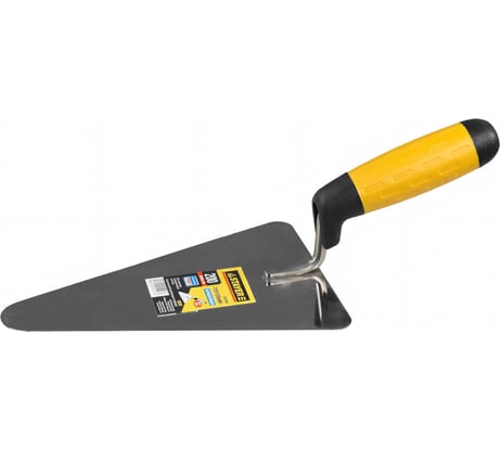 Кельма STAYER Professional треугольник, нерж. полотно, 2-х комп. рук-ка, 200x145мм 08292