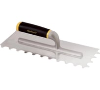 Гладилка зубчатая SAMGRUPP U - зуб 300 для мрамора с открытой пласт. ручкой нерж. сталь DEKOR DEK-481