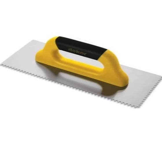 Гладилка зубчатая SAMGRUPP SAMGRUPP V - зуб 500 мм нерж. сталь с закрытой пласт. ручкой DEKOR  DEK-225 1