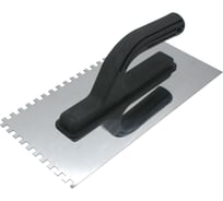 Гладилка из нержавеющей стали JEDA 130х270 мм, зуб 6х6 мм, пластиковая ручка J50-021