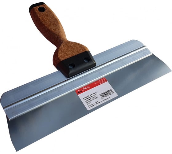 Фасадный шпатель CORTE из нерж.стал., проб ручка BRAVO SOFT CORK 350x70 45401C 1
