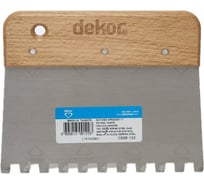 Шпатель-гребень SAMGRUPP DEKOR 8х8, 80х300 мм, нерж. сталь, c деревянной ручкой DEK-123