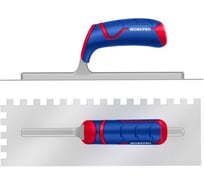 Гладилка зубчатая WORKPRO PRO 280х130х0,7мм 12х12мм (нерж.сталь,2-х комп.ручка) WP323022