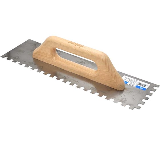 Полутер зубчатый DEKOR 120х400 мм, квадр.зуб 10х10 мм, дерев.ручка, нержавеющая сталь HASSAN 463 1