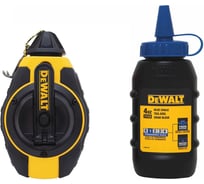 Разметочный комплект Dewalt: катушка со шнуром, 30 м, и порошковый мел, синий, 113 г DWHT47373L