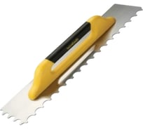 Гладилка зубчатая DEKOR SAMGRUPP \\U\\ - зуб 400 мм для мрамора с закрытой пласт. ручкой нерж. сталь DEK-485