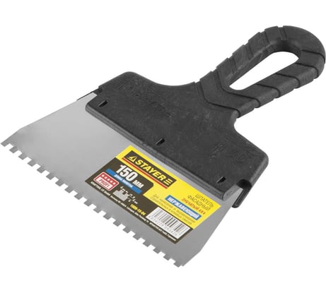 Нержавеющий зубчатый шпатель STAYER 1009-15-04