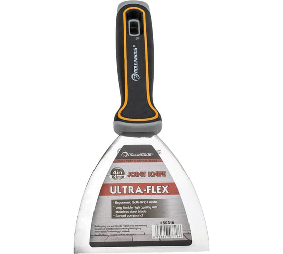 Малярный строительный шпатель Rollingdog Putty knife из нержавеющей стали, 101 мм 50316