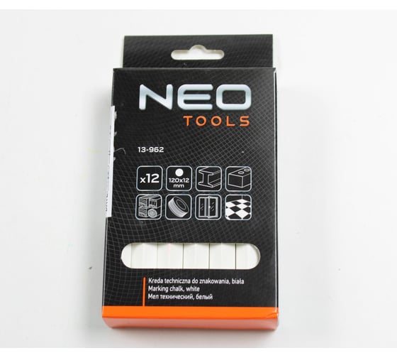 Технический мел NEO Tools для маркировки, белый, 12 штук 13-962