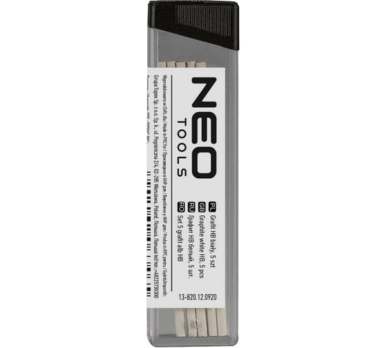 Грифель NEO Tools белый HB для 13-810, 5 шт. 13-820