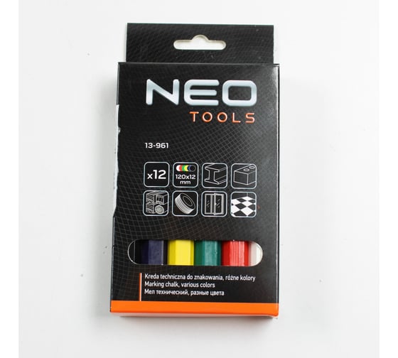 Технический мел NEO Tools для маркировки, различные цвета, 12 штук 13-961