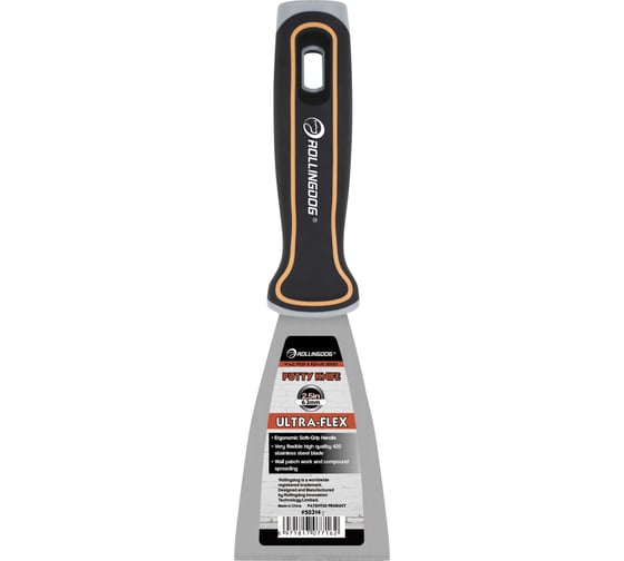 Малярный строительный шпатель Rollingdog Putty knife из нержавеющей стали, 63 мм 50314