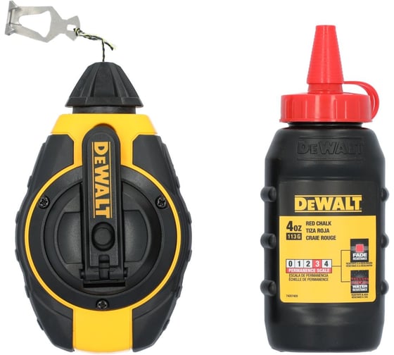 Разметочный комплект Dewalt: катушка со шнуром, 30 м, и порошковый мел, красный, 113 г DWHT47374L 1