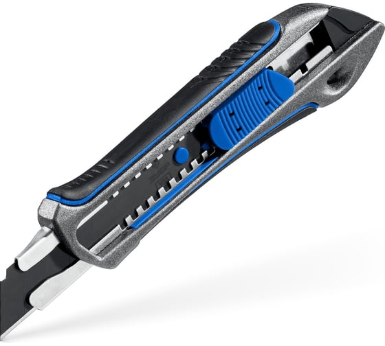 Металлический обрезиненный нож с автостопом ЗУБР Профессионал Титан-А 18 мм 09171_z01 1