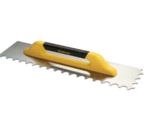 Гладилка зубчатая SAMGRUPP DEKOR U, зуб 300 мм, для мрамора, с закрытой пласт. ручкой, нерж.сталь DEK-483