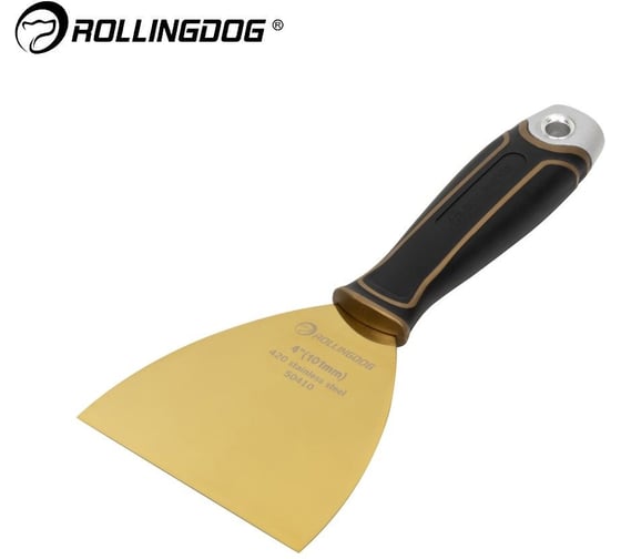 Шпатель малярный Rollingdog Elite Titanium 4 (100мм), резиновая рукоятка, 50410 1