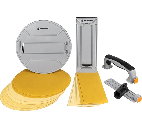 Набор для ручной шлифовки Rollingdog Elite SURFEX №4, 16 предметов, 225х85мм, O220мм, резьба, 90159 1