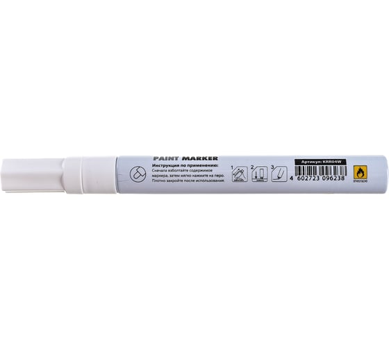 Маркер-краска INFORMAT PAINT PROFESSIONAL 4 мм, белый, круглый, нитро-основа KRR04W