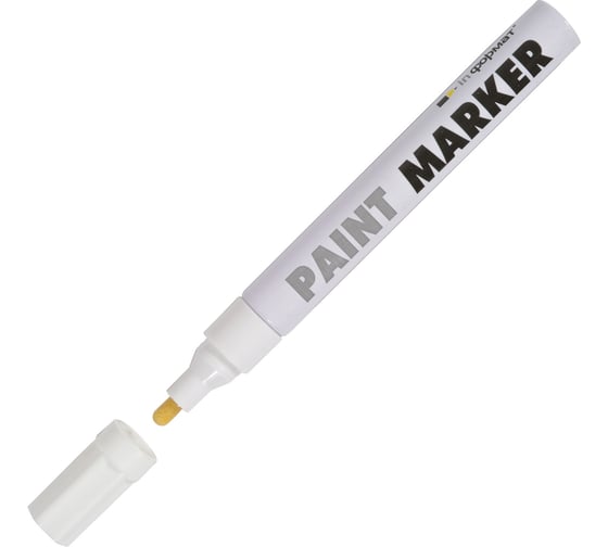 Маркер-краска INFORMAT PAINT PROFESSIONAL 4 мм, белый, круглый, нитро-основа KRR04W