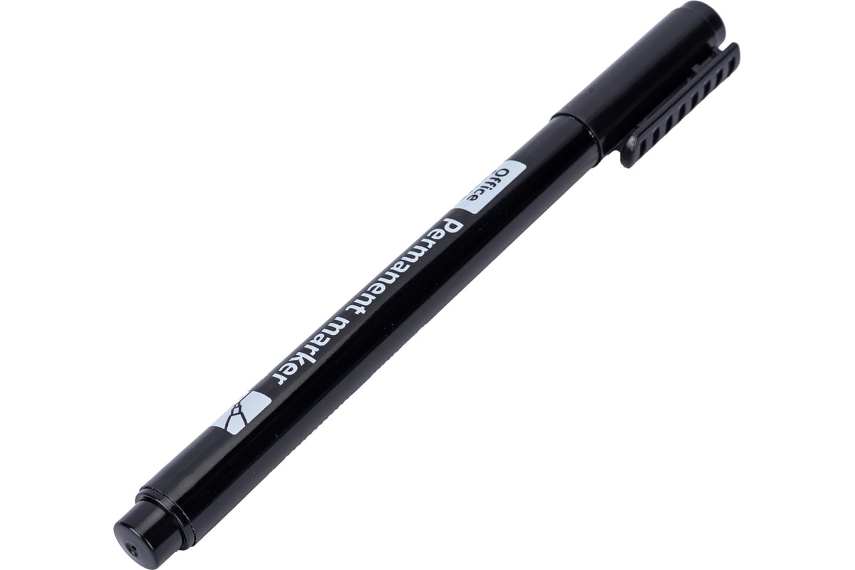 Перманентный маркер OfficeSpace черный, тонкий металл. наконечник, 0,5 ...
