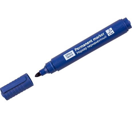 Перманентный маркер OfficeSpace 8004А синий, пулевидный, 3мм 265703