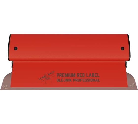 Шпатель для механизации Olejnik 0.5*250 мм, RED LABEL / РЕД ЛЕЙБЛ, красный алюм.профиль, золотое лезвие 1239250G5RG