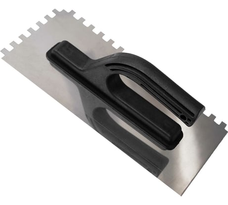 Зубчатая гладилка нержавеющая сталь, пластиковая рукоятка, зуб 8x8мм 10000208