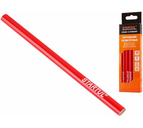 Карандаш STARTUL Standart разметочный 180 мм 12 шт ST4303-12