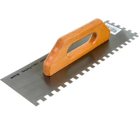 Гладилка Serfa зубчатая, с деревянной ручкой, "10x10", 40 см 051 SER-249
