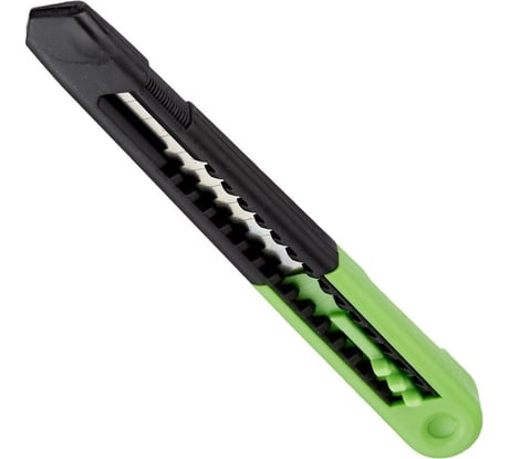 Канцелярский нож 9 мм Альфа-мини, с фиксатором, пластик, цвет салатовый 992789