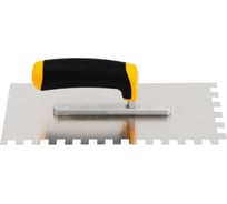 Гладилка HARDY серия 21, нержавеющая сталь, ручка 2К, размер 28x12 см, зубчатая 8x8 мм 0800-212808